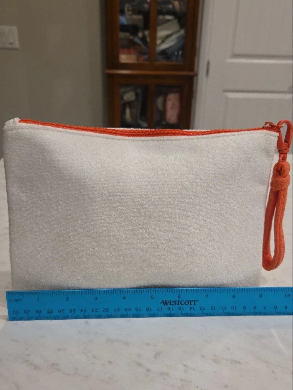 Dior White and Orange Christian Dior Cosmetic Pouch